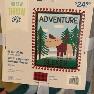No Sew Fleece Throw Moose